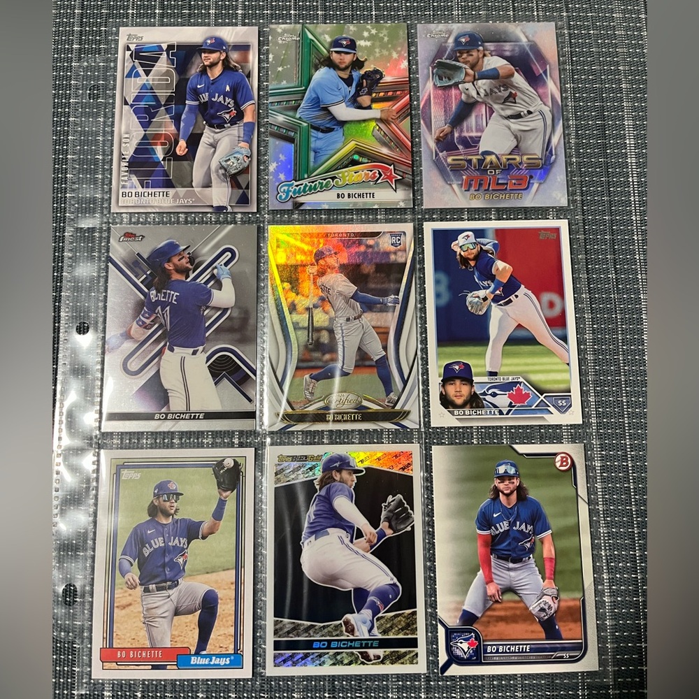 ⚾️ Bo Bichette Toronto Blue Jays MLB Baseball Sports Trading Cards, Set of 9